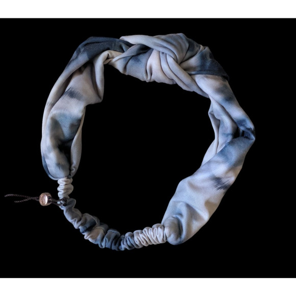 Calia Navy Gray Daybreak Ardosia Slate Printed Knotted Headband NEW Stretch - Picture 2 of 4